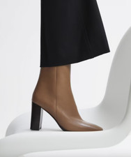 Stivali Casey punta quadrata tacco a blocco in cammello 37 UK 4 £ 198