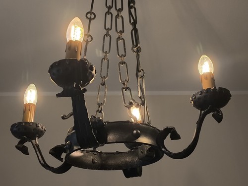 Lampadario ferro battuto - lampadario,