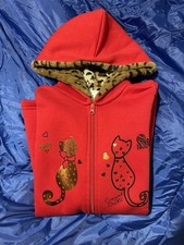 Felpa rossa con gattini e