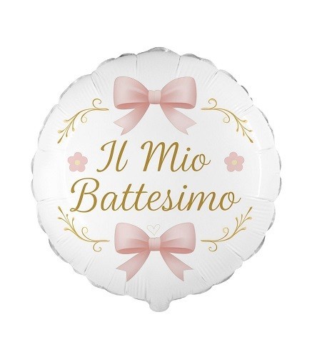 Pallone mylar battesimo rosa - pallone,