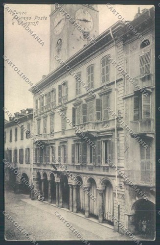 Cuneo città poste - città, cartolina