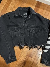 Trio Urban Giacca Donna Mona Lisa California Cropped Denim Nera S/M Nuova con etichette