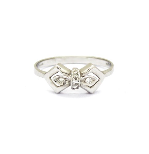 Anello fiocco oro bianco - anello, in