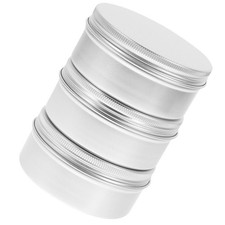  3 Pcs Scatolato Alluminio Contenitore Metallo Barattoli Di Coperchio
