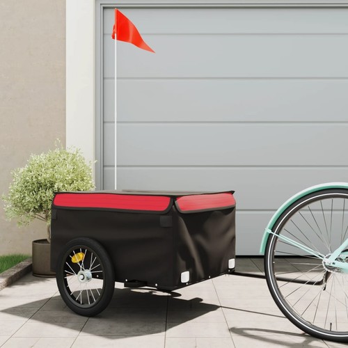 Rimorchio bici nero rosso - nero, e
