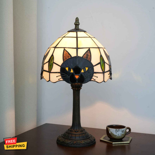 Lampada stile tiffany gatto - lampada,