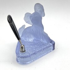 Portapenne stiloforo da scrivania in vetro vintage anni 70 Cane Pechinese