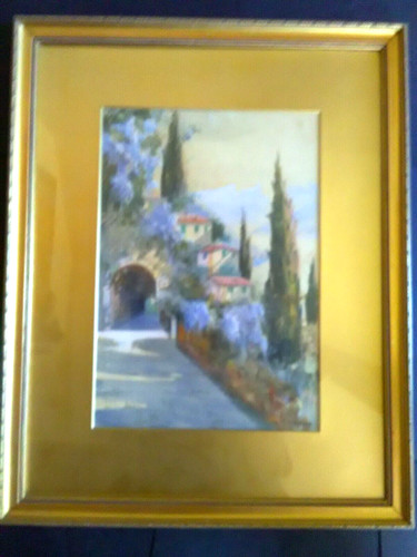 Antico dipinto paesaggio