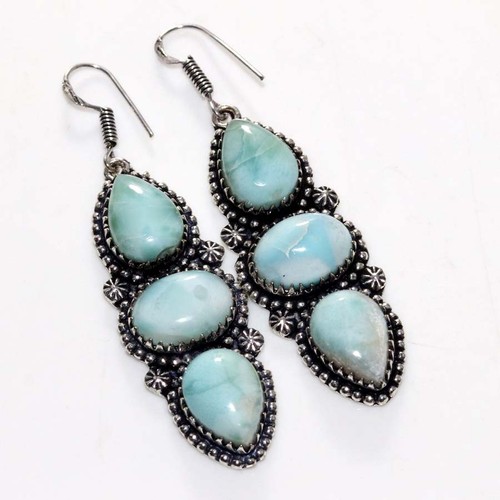 Orecchini larimar lunghi - larimar,