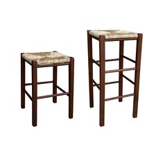 SGABELLO ALTO FISSO LEGNO SENZA SCHIENALE SEDUTA PAGLIA PER PUB TAVOLO PENISOLE