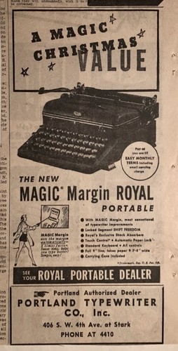 Pubblicità giornale 1939 per