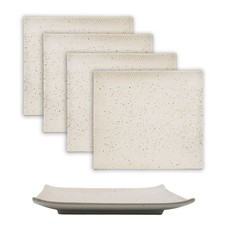 4xPiatto Sushi Piatto da portata in porcellana giapponese 26 x 23,4 x 3,8 cm