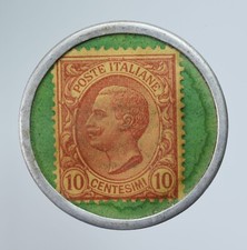 Gettone pubblicitario incapsulato francobollo Banca Italia Meridionale VEIII