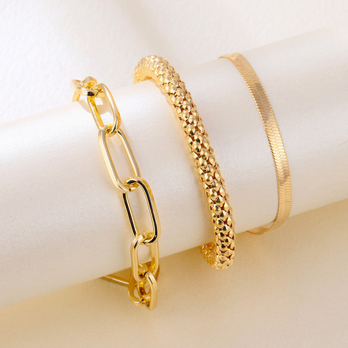 Set bracciale catena osso - set,