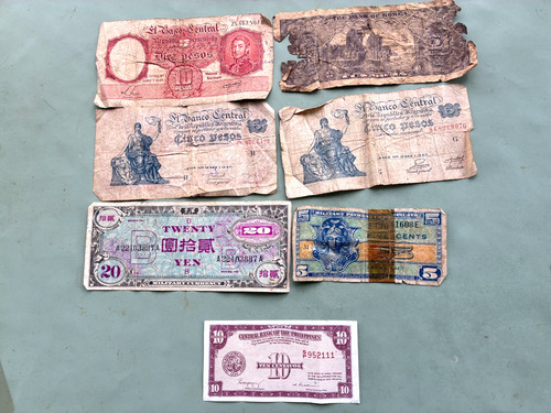 Lotto banconote mondiali - lotto, 7
