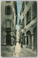 Cartolina d'epoca scena di via