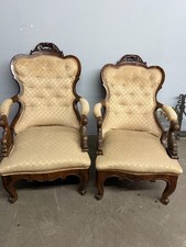 Antica coppia di poltrone da