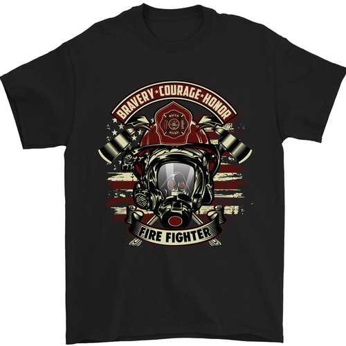 Shirt uomo pompiere bravery - t-shirt,