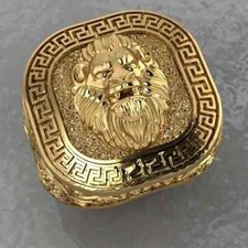 Anello uomo testa di leone in