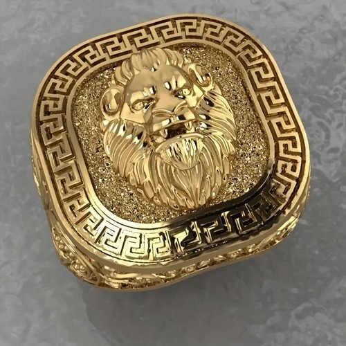 Anello uomo testa - , leone