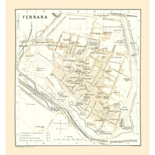Mappa storica ferrara - -,
