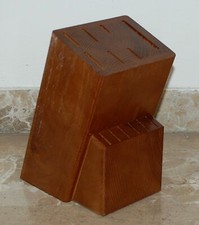 CEPPO COLTELLI PORTACOLTELLI LEGNO 13 FORI ROBUSTO PESANTE ITALY 