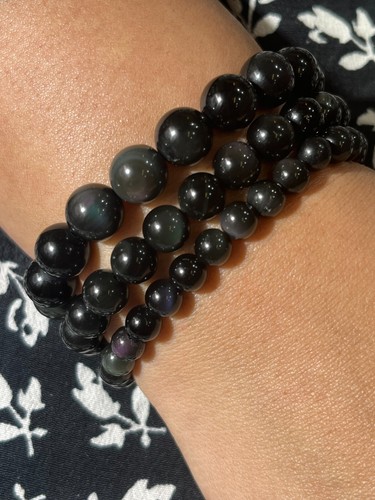 Ossidiana arcobaleno bracciale - arcobaleno,