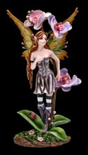 Elfi Figura - Bluma Con Orchidea - Fantasy Fata Fiore Pixie Dekostatue