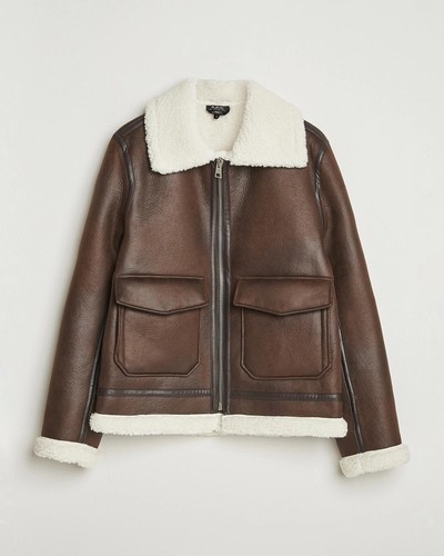 Giacca di pelle - a.p.c., marrone
