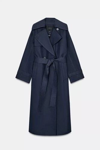Trench cappotto blu oversize