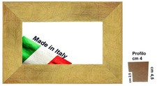 Cornice oro eff. invecchiato a cassetta in legno per quadri,foto,tele. Spes.cm 4