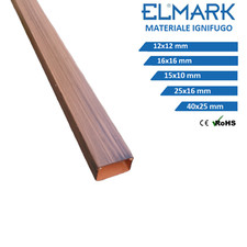 2m Canalina per cavi elettrici 12x12 16x16 15x10 25x16 40x25 in pvc legno scuro