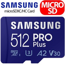 512GB Samsung Micro SD U3 A2 SDXC Class 10 Scheda di Memoria Pro Plus SDHC SDXC