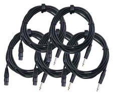 5x CAVO MICROFONO SET DJ PA PALCO STUDIO LIVE AUDIO XLR JACK PROFESSIONALE 5M