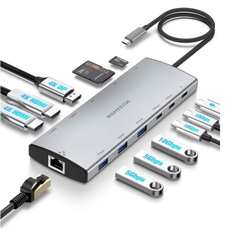 Rshtech hub dock usb in - rshtech,