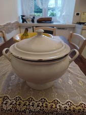 ZUPPIERA CON COPERCHIO IN LATTA SMALTATA VINTAGE