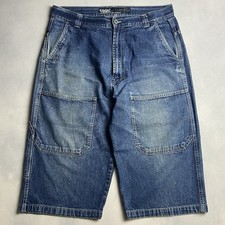 Pantaloncini Y2K Baggy Denim W34 Energie B-Boy Elements HipHop Graffiti Italia Vintage
