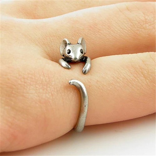 Anello vintage topo animale - , da