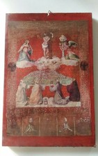 Quadro decoupage legno ascensione Gesù 