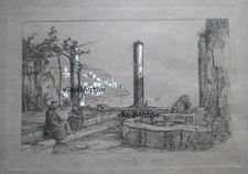 1837 Achille Vianelli Cappuccini Amalfi rame delineato lumeggiato a biacca RARO