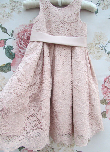 Abito rosa pizzo damigella