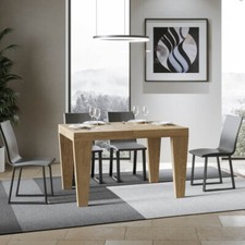 Tavolo rettangolare 90x130 allungabile SPIMBO fino a 390 cm. quercia natura