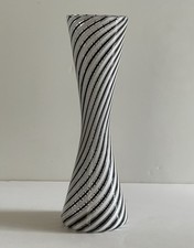 Dino Martens per Aureliano Toso Mezza Filigrana Murano Arte Vaso Vetro Blaco e Ne