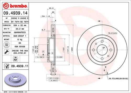 Set freni disco brembo - set,