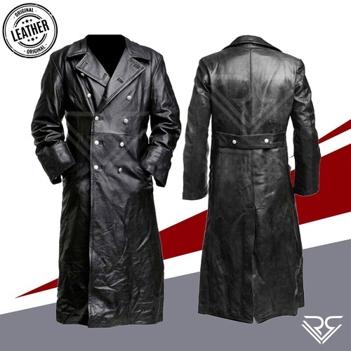 Cappotto uomo nero lungo - , pelle