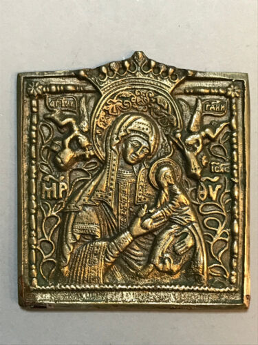 Antica icona russa bronzo - antica,