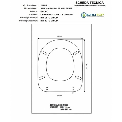Copriwater globo - copriwater,