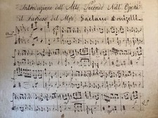 Antico Manoscritto musicale Il Furioso All’isola Di Santo Domingo Donizetti