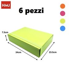 Set 6 Cartelline Portadocumenti Cartelle Molla Colorate Custodia Folder 7cm hmj