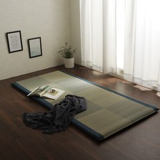 IKEHIKO Materasso Tatami Erba Rush Giapponese Letto Doppio Pieghevole Futon Blu 1372